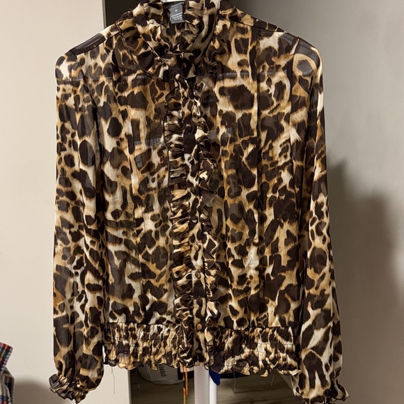 Isabella Rodriguez Tops - Leopard Silk Blouse
